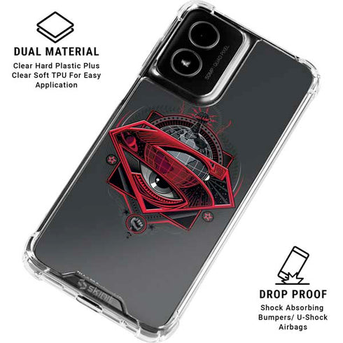 DC Comics Superman Grey Eye Collage Moto G Power 5G (2024) Clear Case
