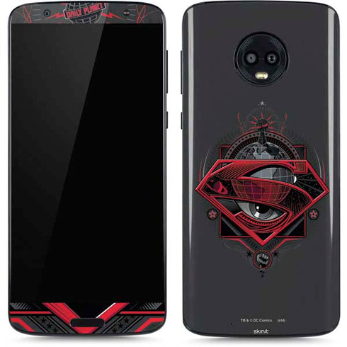 DC Comics Superman Grey Eye Collage Moto G6 Skin
