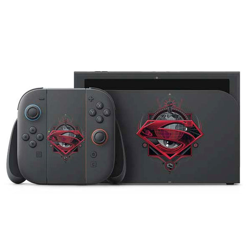 DC Comics Superman Grey Eye Collage Nintendo Skins