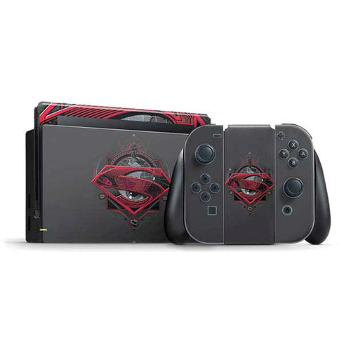 DC Comics Superman Grey Eye Collage Nintendo Skins