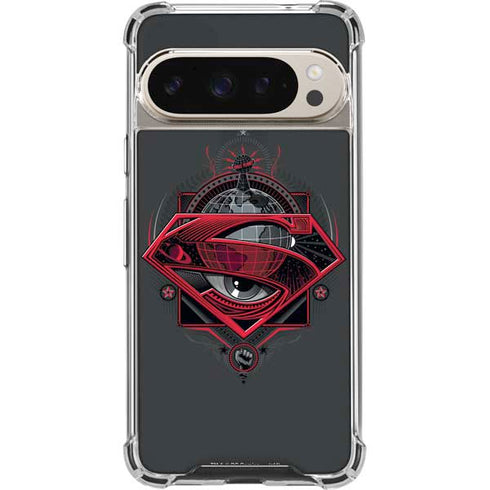 DC Comics Superman Grey Eye Collage Pixel 9/9 Pro Clear Case
