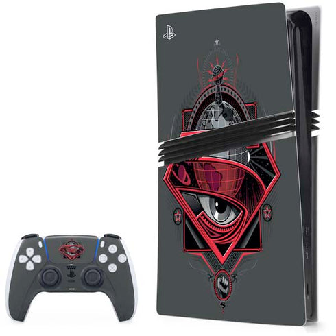 DC Comics Superman Grey Eye Collage PS5 Pro Bundle Skin