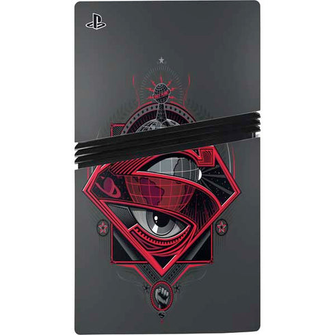 DC Comics Superman Grey Eye Collage PS5 Pro Console Skin
