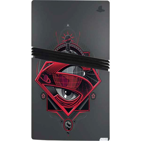 DC Comics Superman Grey Eye Collage PS5 Pro Console Skin