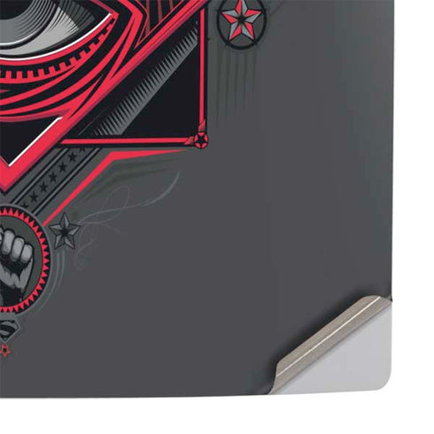 DC Comics Superman Grey Eye Collage PS5 Pro Console Skin