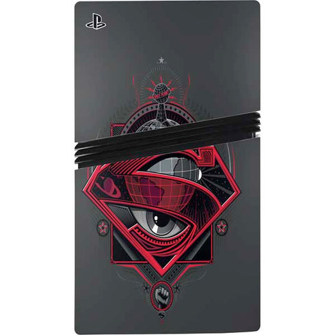 DC Comics Superman Grey Eye Collage PS5 Pro Disk Bundle Skin