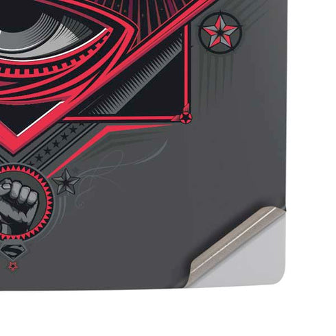 DC Comics Superman Grey Eye Collage PS5 Pro Disk Console Skin