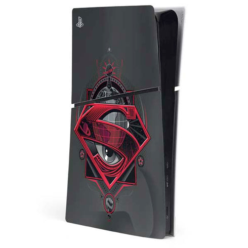 DC Comics Superman Grey Eye Collage PS5 Slim Digital Edition Console Skin