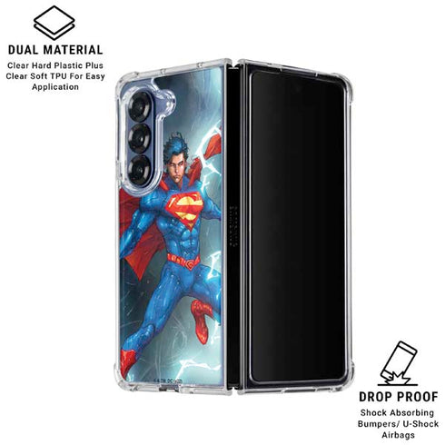 DC Comics Superman Heat Vision Galaxy Z Fold6 Clear Case