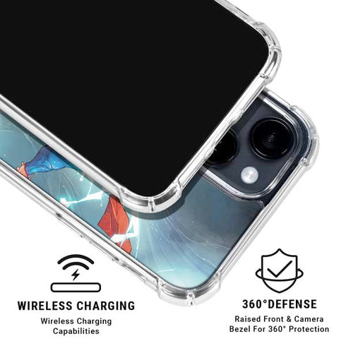 DC Comics Superman Heat Vision iPhone 15 Clear Case