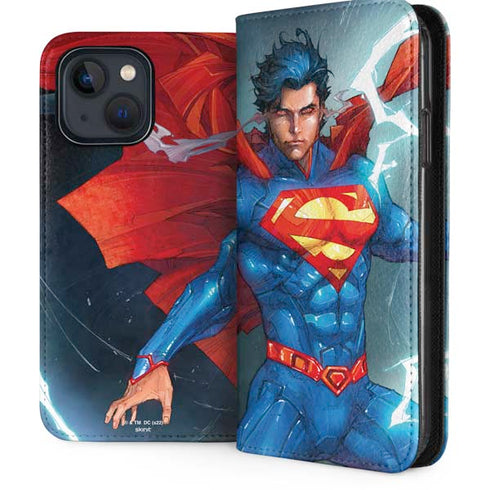 DC Comics Superman Heat Vision iPhone 15 Plus Folio Case