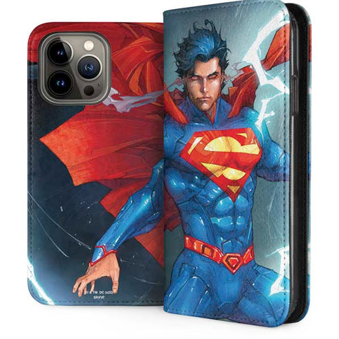 DC Comics Superman Heat Vision iPhone 15 Pro Max Folio Case