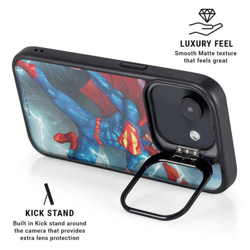 DC Comics Superman Heat Vision iPhone 16e Kickstand Case
