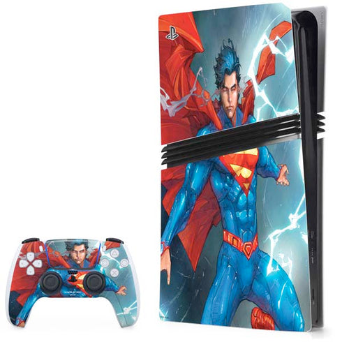 DC Comics Superman Heat Vision PS5 Pro Bundle Skin