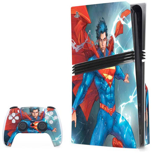 DC Comics Superman Heat Vision PS5 Pro Disk Bundle Skin