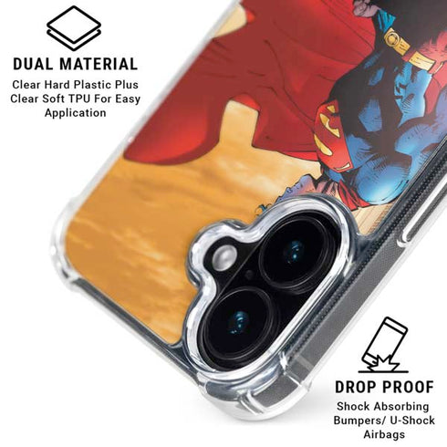 DC Comics Superman For Tomorrow Cover Art by Jim Lee iPhone 16 Plus Clear Case