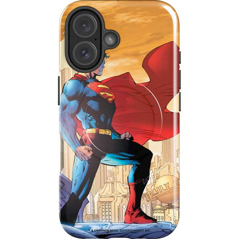 DC Comics Superman For Tomorrow Cover Art by Jim Lee iPhone 16 Plus Magsafe Impact Case