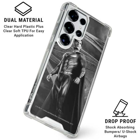 The Justice League (2017) Superman Poster Galaxy S25 Ultra Clear Case