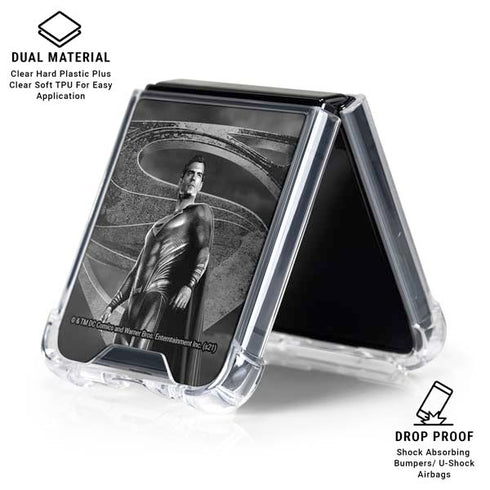 The Justice League (2017) Superman Poster Galaxy Z Flip6 Clear Case