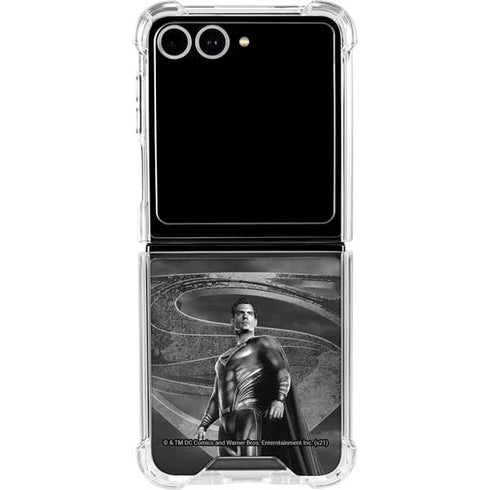 The Justice League (2017) Superman Poster Galaxy Z Flip7 Clear Case