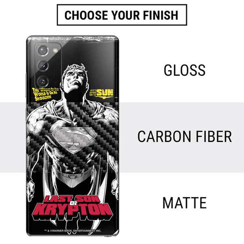 DC Comics Superman Last Son of Krypton Galaxy Note20 5G Skin