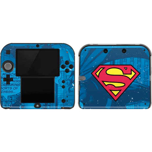 DC Comics Superman Logo Background Pattern Nintendo Skins