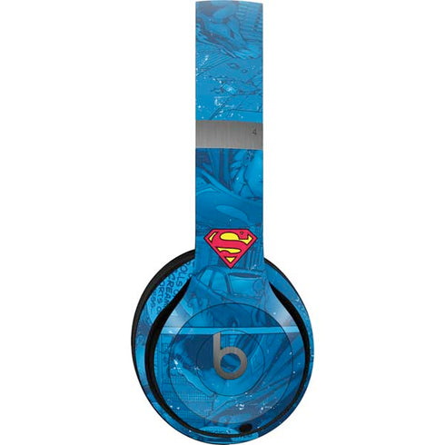 DC Comics Superman Logo Background Pattern Beats Solo 4 Wireless Headphones Skin