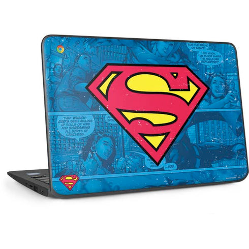 DC Comics Superman Logo Background Pattern HP Chromebook Skin