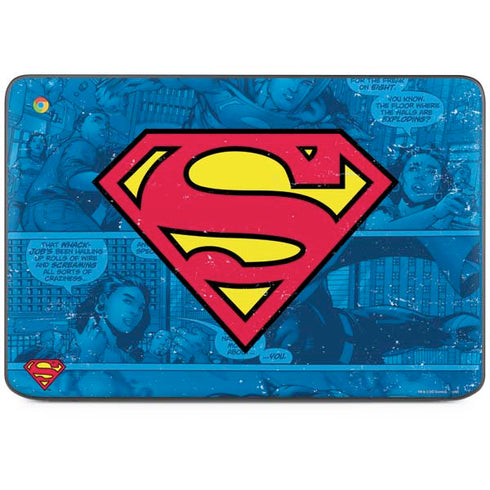 DC Comics Superman Logo Background Pattern HP Chromebook Skin