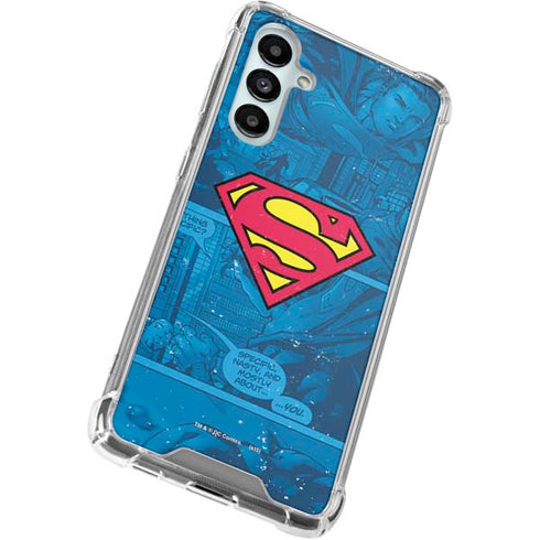 DC Comics Superman Logo Background Pattern Galaxy A16 5G Clear Case