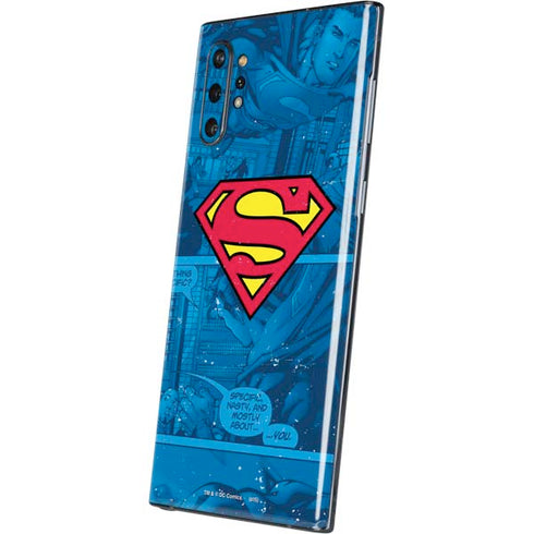 DC Comics Superman Logo Background Pattern Galaxy Note 10 Plus Skin