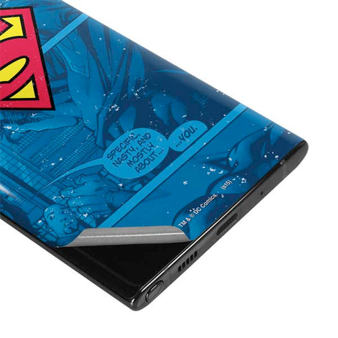 DC Comics Superman Logo Background Pattern Galaxy Note 10 Plus Skin