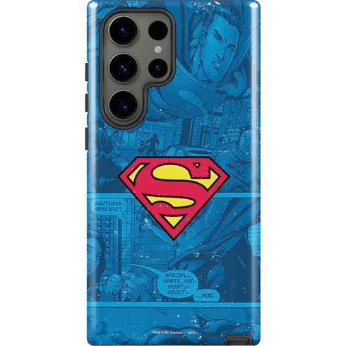 DC Comics Superman Logo Background Pattern Galaxy S23 Ultra Pro Case