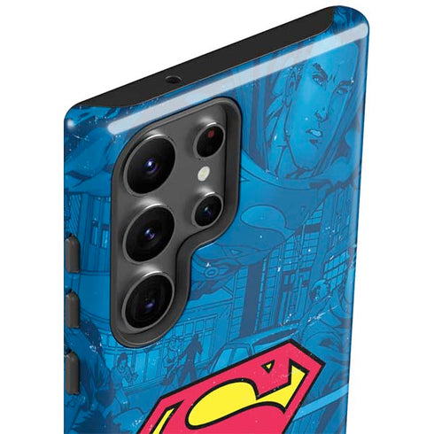 DC Comics Superman Logo Background Pattern Galaxy S23 Ultra Pro Case