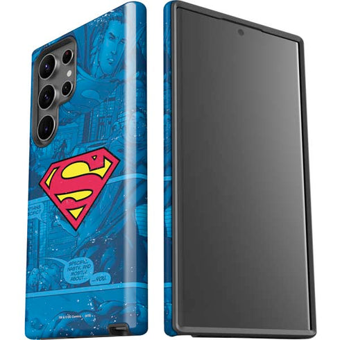 DC Comics Superman Logo Background Pattern Galaxy S23 Ultra Pro Case