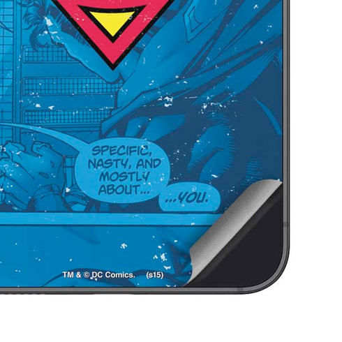 DC Comics Superman Logo Background Pattern Galaxy S25 Plus Skin