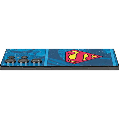 DC Comics Superman Logo Background Pattern Galaxy S24 Ultra Skin