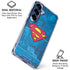 DC Comics Superman Logo Background Pattern Galaxy S25 FE Clear Case
