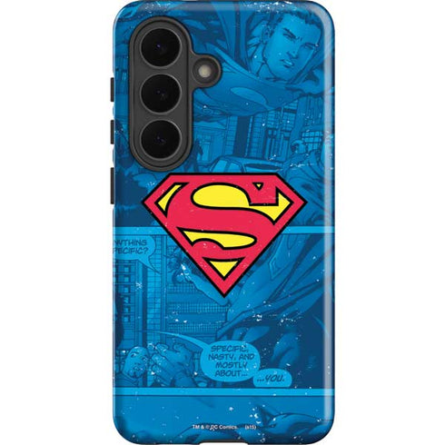 DC Comics Superman Logo Background Pattern Galaxy S26 Impact Case