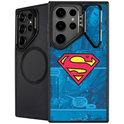 DC Comics Superman Logo Background Pattern Galaxy S26 Ultra Kickstand Case