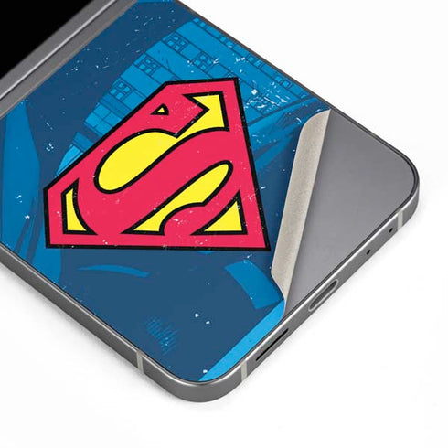 DC Comics Superman Logo Background Pattern Galaxy Z Flip6 Skin
