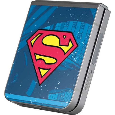DC Comics Superman Logo Background Pattern Galaxy Z Flip6 Skin