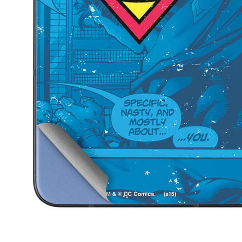 DC Comics Superman Logo Background Pattern Galaxy Z Fold5 5G Skin