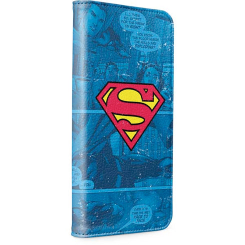 DC Comics Superman Logo Background Pattern iPhone 13 Pro Max Folio Case