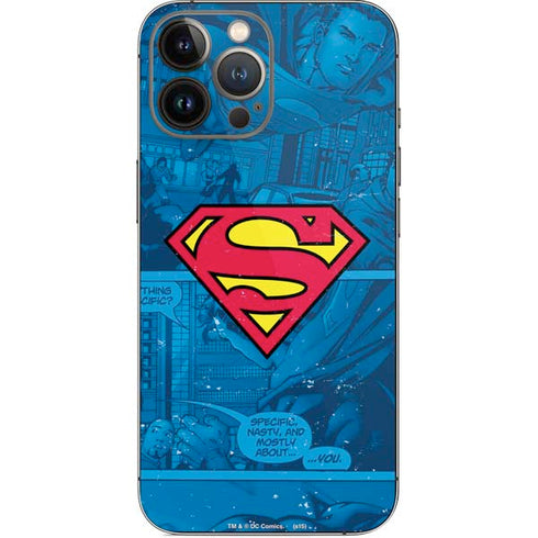 DC Comics Superman Logo Background Pattern iPhone 15 Pro Max Skin