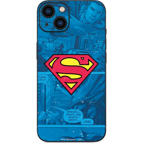 DC Comics Superman Logo Background Pattern iPhone 15 Skin
