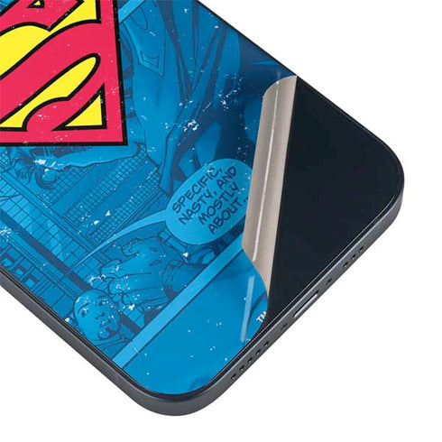 DC Comics Superman Logo Background Pattern iPhone 15 Skin
