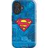 DC Comics Superman Logo Background Pattern iPhone 16 Plus Impact Case