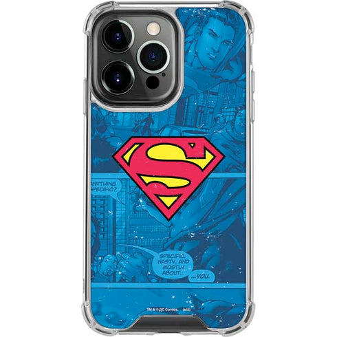 DC Comics Superman Logo Background Pattern iPhone 16 Pro Max Clear Case