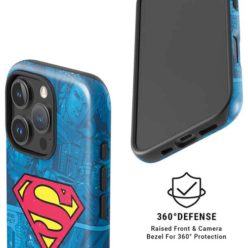 DC Comics Superman Logo Background Pattern iPhone 16 Pro Max Magsafe Impact Case